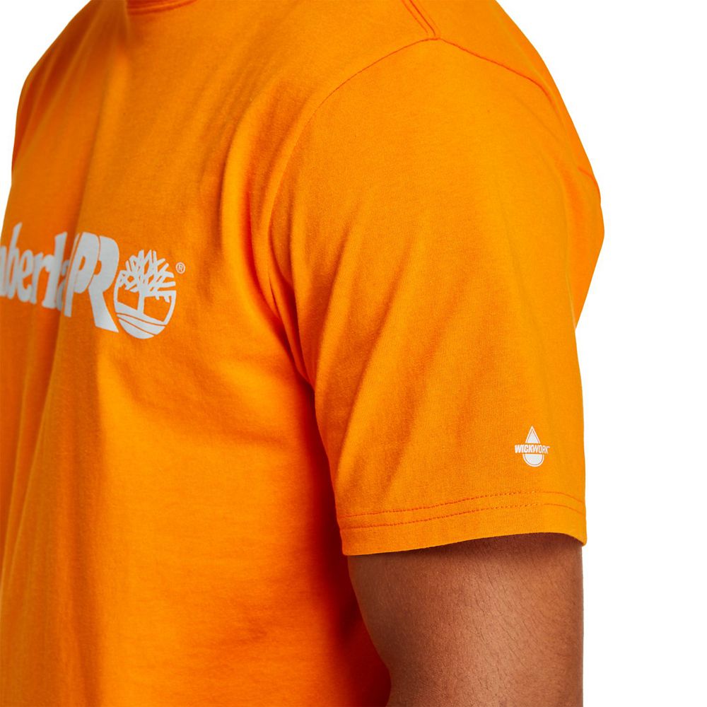 Tricouri Timberland Barbati Portocalii - Pro® Short Sleeve Base Plate Wicking Logo - Romania - AYKBF